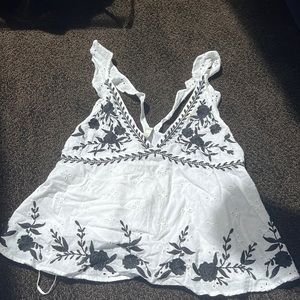 Zara black and white top